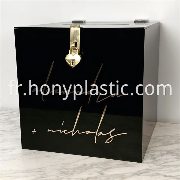 Custom Frosted Clear Acrylic Engagement Wishing Well Box for Wedding Event-8(1)